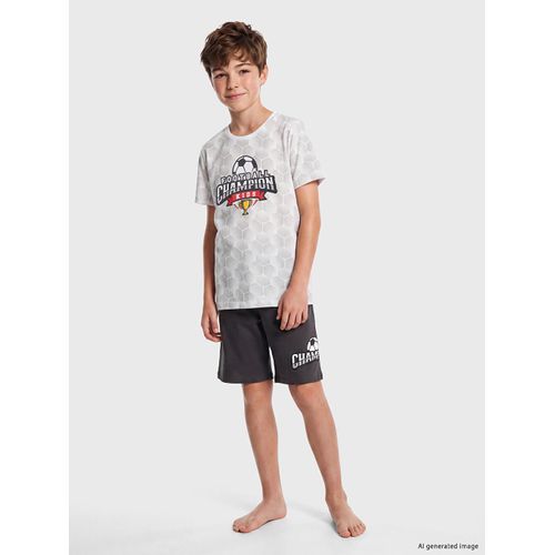 Crew Neck Boy's Short Pyjamas Set