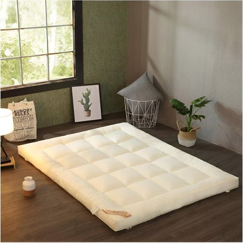 Mattress suitable for Toria mattresses with hotel specifications - size (140x200) - height 7cm - comfortable and practical (Navy Blue) (Off White)