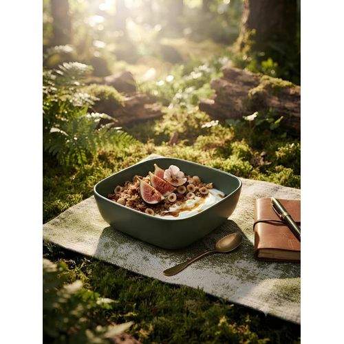 Salad and Soup Bowls - Natural Bamboo Fiber Square Bowls for Multipurpose Use