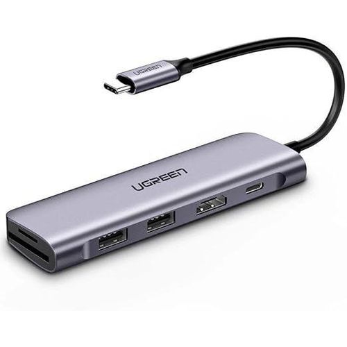 USB C Hub 6 in 1 Dongle to HDMI 4K 2 USB 3.0 Ports SD TF Card Reader 100W PD Charging Adapter Dock Station for MacBook Pro Air (70411)