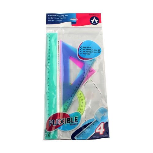 geometry set 4 pieces flexible plastic model 6001