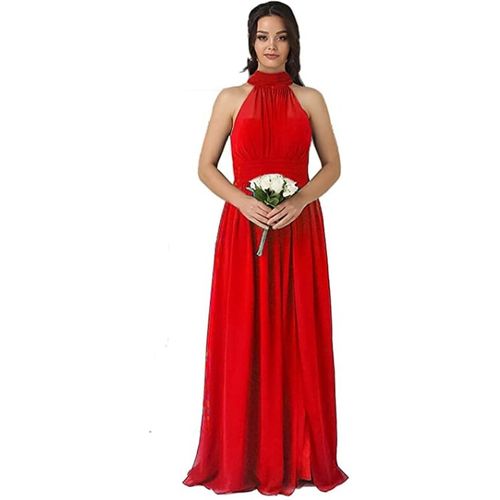 Red Sleeveless Puffy Dress For Women