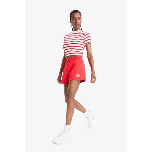 Waist Elastic Red Sports Shorts