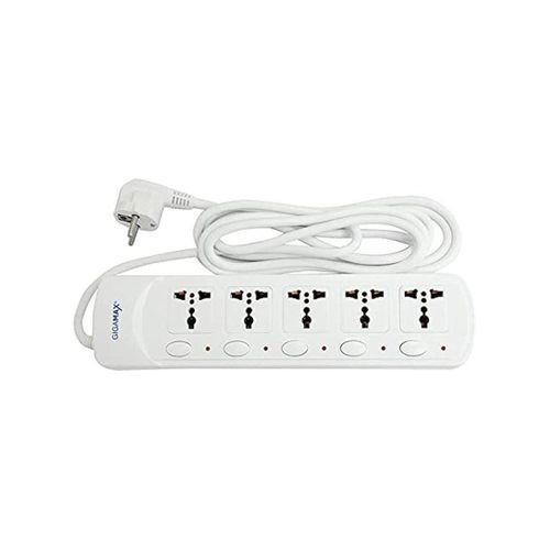 2500W Power Strip 5 Sockets 3M Cable Individual Switches