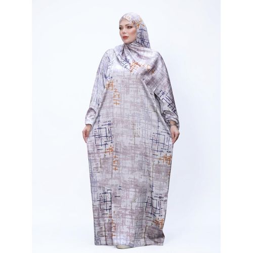 Casual Dress with Elegant Geometric Pattern in Light Gray, Perfect for Summer and Daily Occasions