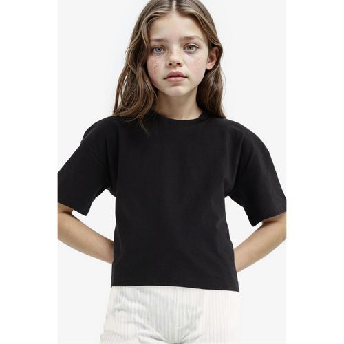 Girl Relax Fit Crew Neck Short Sleeve T-Shirt - Black