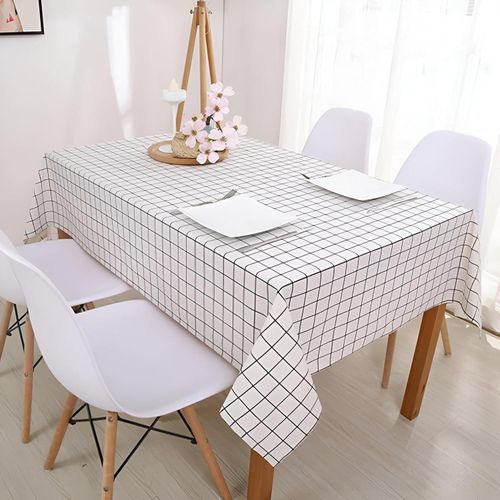 غلاف طاولة بلاستيكي بمقاس 137 سم x 90 سم - شكل مستطيل مربع واسع، قابل للمسح ومقاوم للزيت - مثالي لتناول الطعام في الهواء الطلق بتصميم ملون
