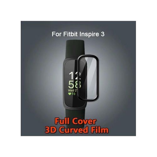 Screen Protector For Fitbit Inspire 3 3D Curved Soft Edge Protective Film Anti-Scratch Bubble Free Ultra Shatterproof High Sensitive Not Glass