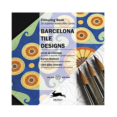كتاب تلوين بطاقات ، تصاميم بلاط برشلونة من بيبين