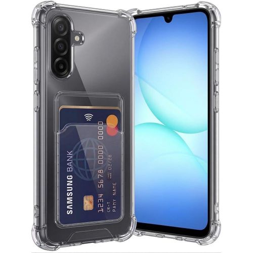 Clear Case with Card Slot Soft TPU Bumper Slim Protective Cover with Card Holder For Samsung Galaxy A17