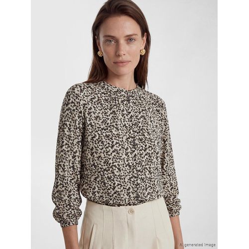 Crew Neck Patterned Blouse