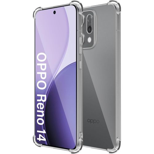 Hidway protective case compatible with Oppo Reno 14 5G network, anti-yellowing, anti-scratch, and shockproof design, ultra-thin style made of flexible silicone and heat-resistant polyurethane - transparent color