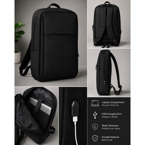 A practical and stylish backpack for laptops and school - water-resistant polyester with a USB charging port