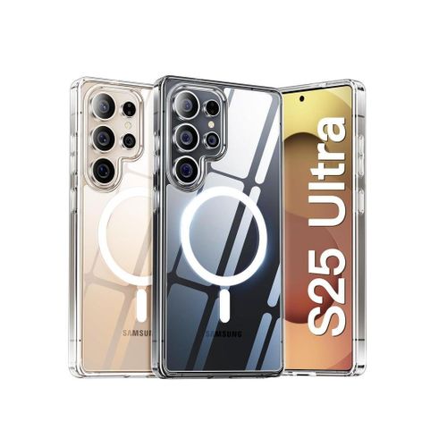 Clear Magnetic Case for Samsung Galaxy S25 Ultra, Camera Protection Cover, Wireless Charging Compatible,Acrylic Hard Back Case for samsung s25 ultra (Samsung Galaxy S25 Ultra)