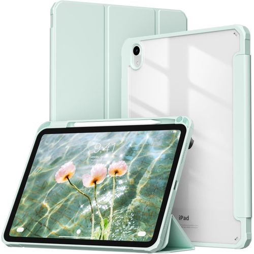 Case for iPad (A16) 11 Inch Generation 11 Inch 2025 / iPad 10 Generation 10.9 Inch 2022 Protective Case with Pencil Holder, Transparent Back, Auto Sleep/Wake, Light Green