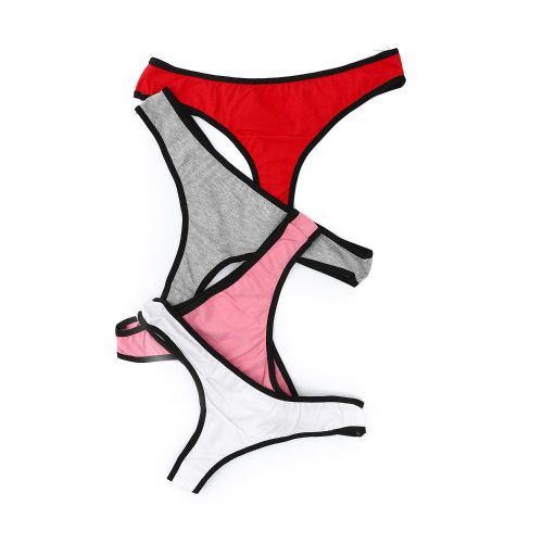 Bundle of 4 Cheeky Panties - Red, Grey, Pink and White