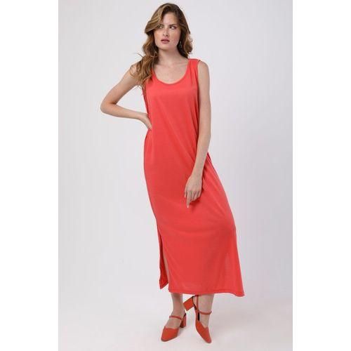 Sleeveless Side Slits Summer Dress - Orange
