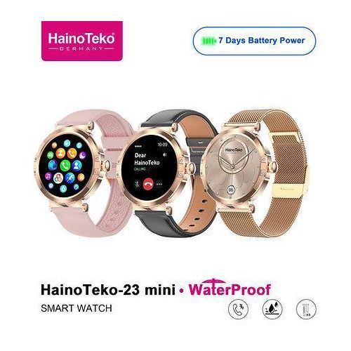 HainoTeko-23 Mini Gold Smart Watch Elegant Health Tracker