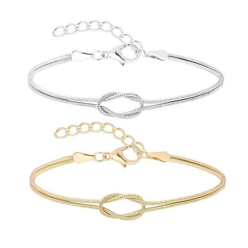 Stainless steel anneal cables (2 pieces of silver and gold color, with a design of a knot shape, adjustable) from Rana store