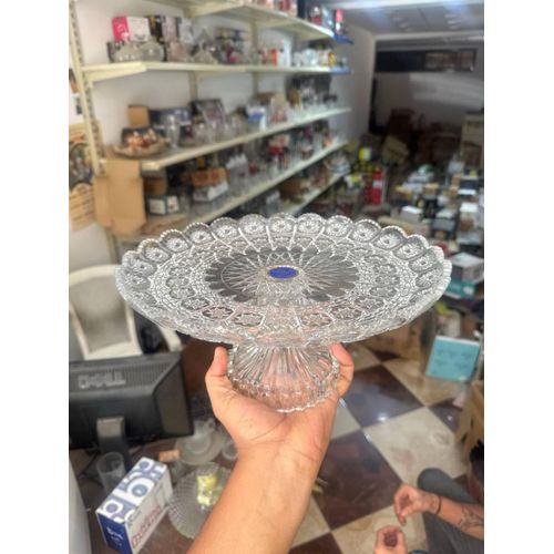 Crystal Cake Stand Set with 6 Serving Plates, 7-Piece