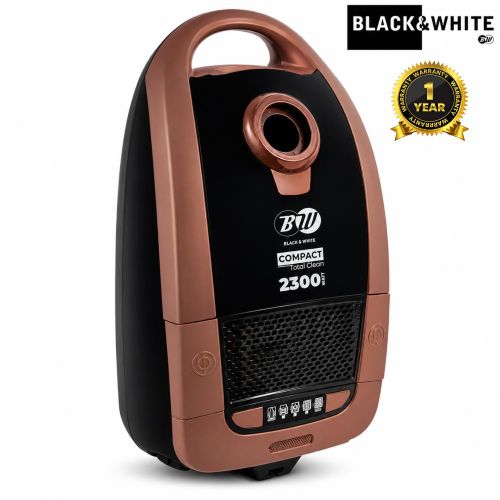 Bagged Canister Vacuum Cleaner, 2300W, 4L Dust Bag, Copper Motor, Variable Suction Control, Digital Display, HEPA Filter, Black & Brown,VC-79 ER, 1 Year Warranty