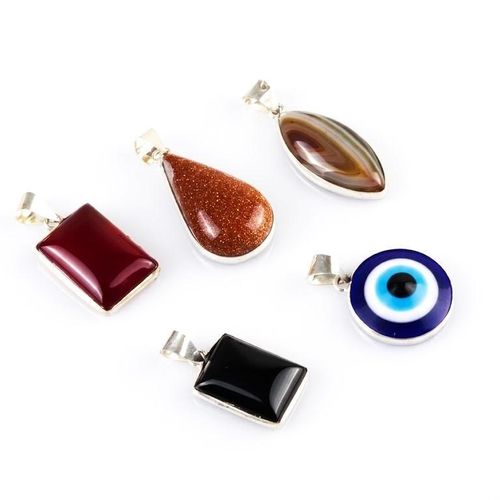 Silver Framed Charm Pendant (Multiple Variations Available)