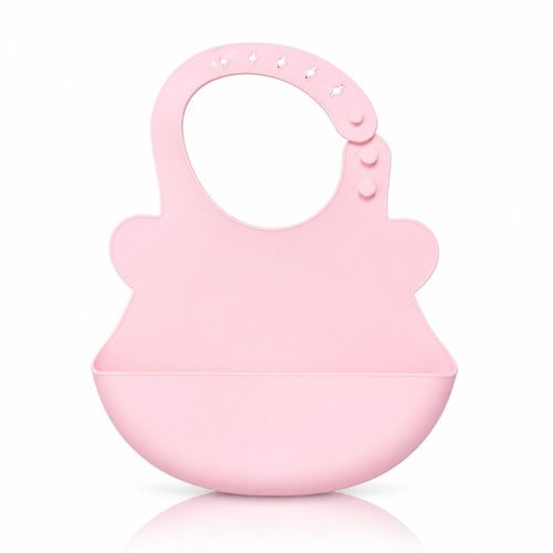 Soft Waterproof Silicone Baby Bib with Food Catcher Pocket, Easy to Clean, Adjustable Sizes for Infants and Toddlers