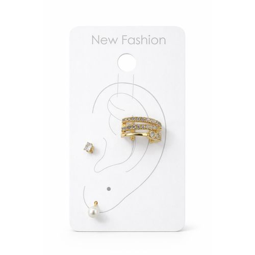 Set of Studded Multi-Style Zinc Alloy Earrings for Women – Elegant Modern Daily Wear