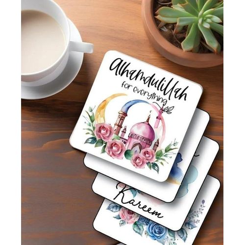 Unique Wooden Rules Different Print 6 Square Ramadan Celebration Best Gift for Ramadan Table