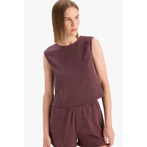 Woman Crew Neck Boxy Fit Athlete - Bordeaux