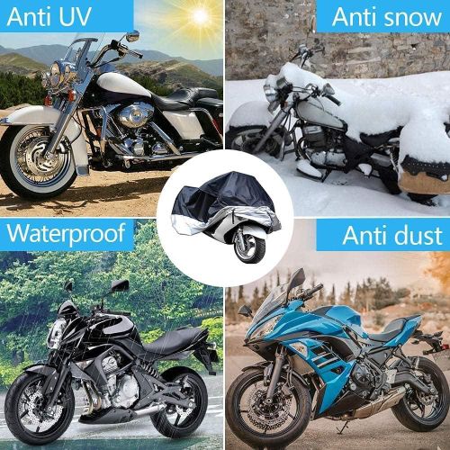غطاء حماية من الأشعة فوق البنفسجية والمطر والغبار للدراجات النارية والسكوتر مقاوم للماء (الحجم الكبير: L 220 سم W 140 سم) - KaberTrade