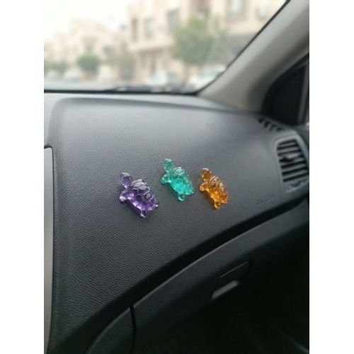 Colorful Miniature Crystal Turtle Figurines Set of 10 - Car Dashboard & Desk Decor Toys