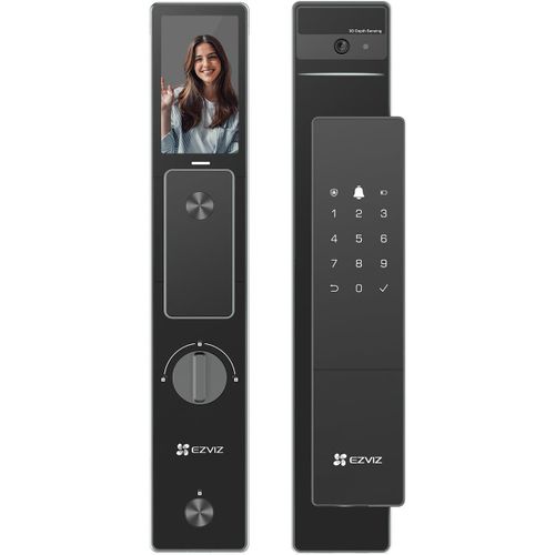 Smart Lock DL50FVS – 7-in-1 Keyless Entry Door Lock with 3D Face Recognition, Built-in 8GB Storage, 2m Night Vision, Active Intercom, App Control (6068 Mortise) - Black
