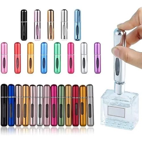 Portable refillable mini perfume spray bottle perfume pump case, perfume atomizer bottle refillable perfume sprayer refillable perfume sprayer random colors (3 pieces)