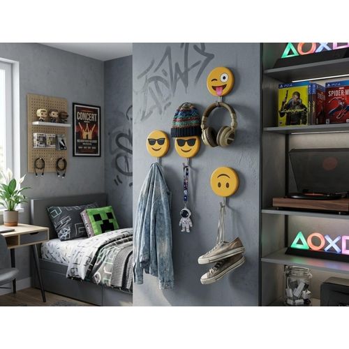 Strong Adhesive Emoji Hooks - 6 Pieces - Smart Hanging & Organization for Kitchen, Bathroom & Bedroom