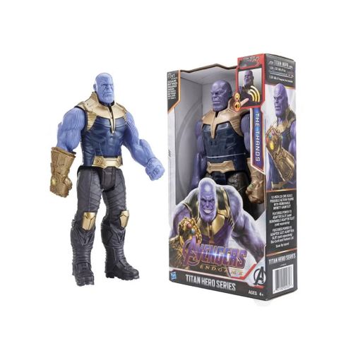 Thanos Action Figure 30cm Marvel Avengers Toy – Titan Hero Series Endgame Titan with Light & Sound Large Articulated Purple Super Hero Figure with Infinity Gauntlet Collectible Movie Model for Kids Boys & Girls 3+ Epic Battle Toy Gift