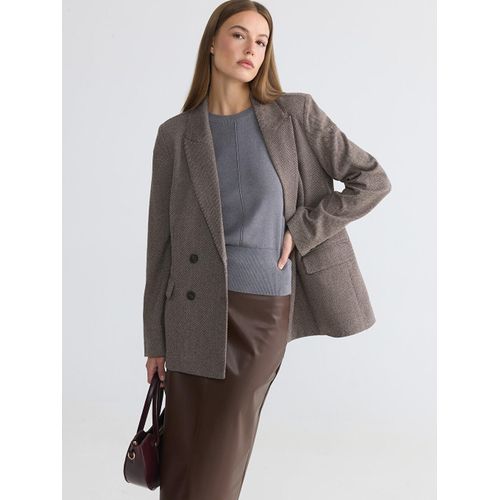 Double Breasted Patterned Women's Blazer Jacket