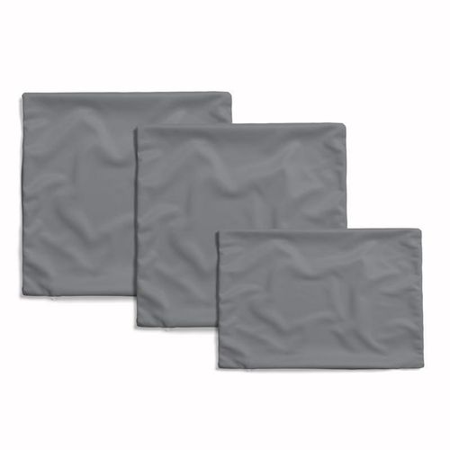 HOME Velvet Cushion Set Plain Cover 2 cushions size 40W x 40L CM,1 Cushion Size 45W x 30L CM,Grey