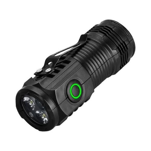 Type C/micro Usb Charging Portable Flashlight Lightweight Work Light Anti Slip Multi Light Modes 3 Led Compact Camping Torch for Outdoor Fishing Emergency