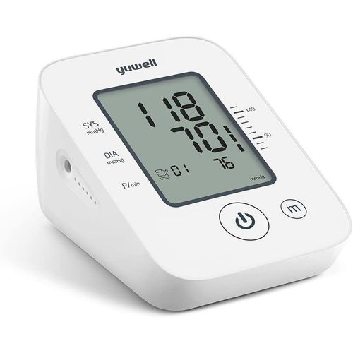Pressure Device Monitor YE660D – Automatic Upper Arm Pressure Monitor with Adapter, 90 Memory Storage, Wide Cuff up to 42 cm, Irregular Heartbeat Detection