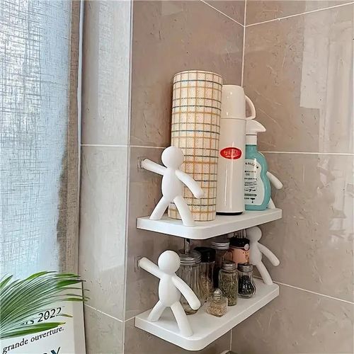 Imported Decorative Bathroom Shelf (1 Piece) Double-Sided No-Drill Shower Storage Organizer