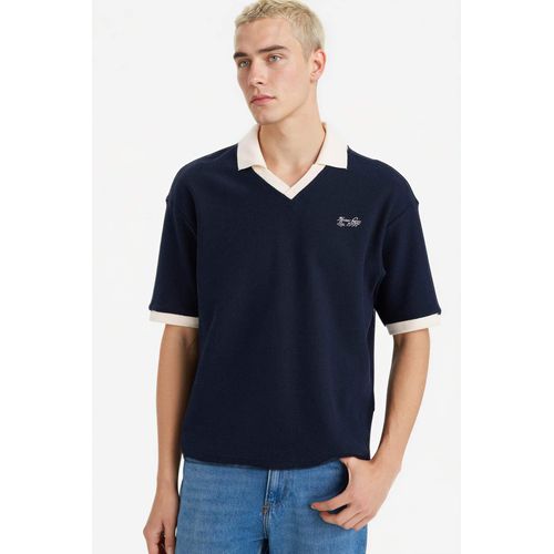 Boxy Fit Polo Collar Textured T-Shirt