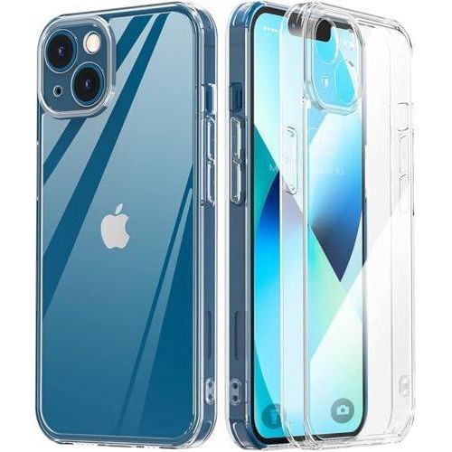 ten.tech Camera Protective Case Compatible with iPhone 13 Case Transparent, Mobile Phone Case iPhone 13 Thin Soft Silicone Anti-Yellow Protective Case - Clear