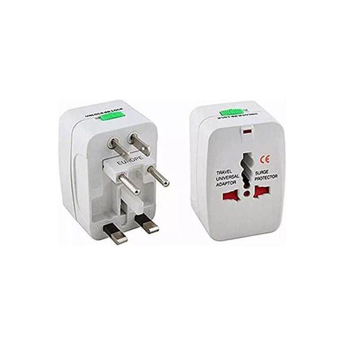All-In-One International Travel Power Charger Universal Adapter Plug White