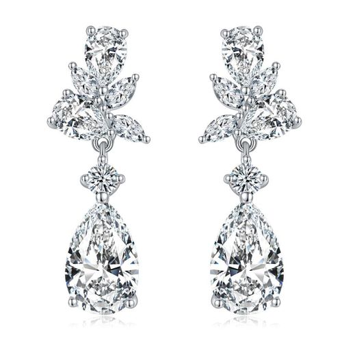 Chunky Gold Hoop Earrings Teardrop Earrings for Women Water Drop Earrings Lightweight Earrings Rhinestone Crystal Dangle Earrings Cubic Zirconia Earrings Wedding Bridal Christmas Gift