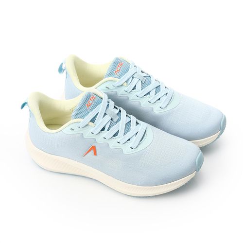 Round Toecap Textile Sneakers - Light Blue
