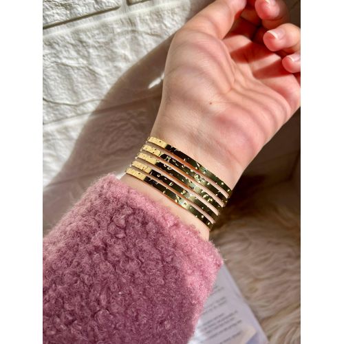 18K Gold Plated Stainless Steel Chunky Cuff Bracelets for Women Vintage Boho Wide Bangle Bracelets Irregular Statement Bracelet Thick Arm Cuff Gold Bracelet