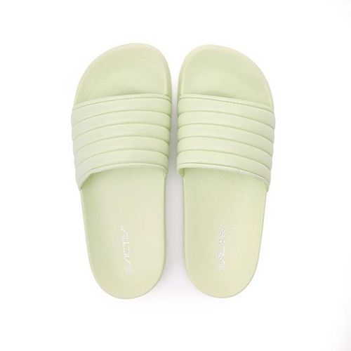 Open Toe Shape Puffy Slides - Green