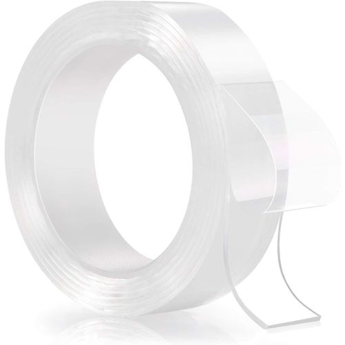 Washable double sided adhesive tape nano tape, reusable adhesive silicone tape for walls, kitchen, carpet fixing, photos pasting 3m - transparent (Assorted Colors)