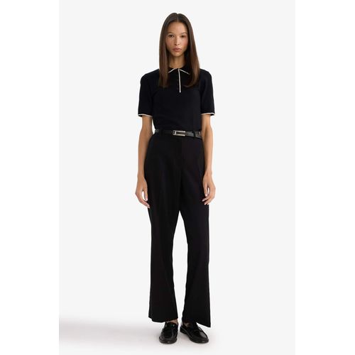 Straight Fit Regular Waist Straight Leg Trousers